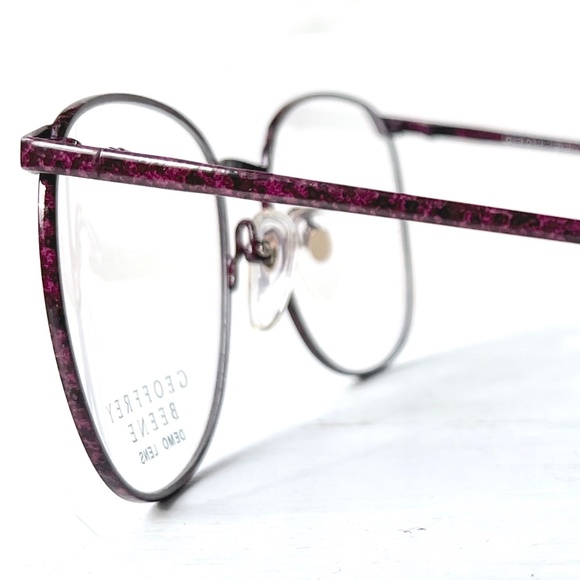 Geoffrey Beene MOD GB-1002 Wine Vintage 80s Low Profile Metal Eyeglasses Maroon